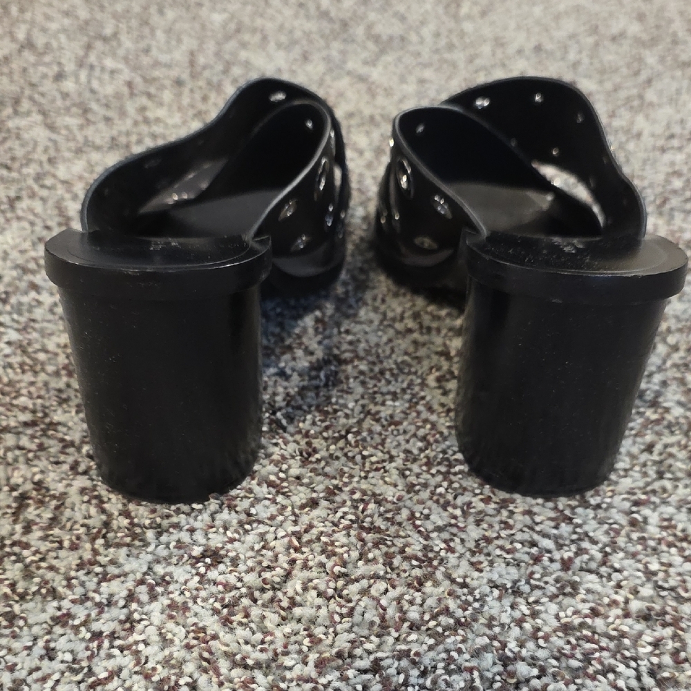 rag & bone Black Mules with Silver Eyelets - Picture 6 of 8